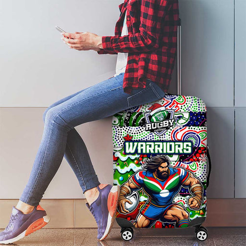 New Zealand Warriors Rugby Merry Christmas Luggage Cover Indigenous Australian Art
