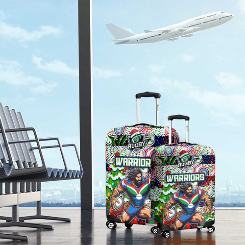 New Zealand Warriors Rugby Merry Christmas Luggage Cover Indigenous Australian Art
