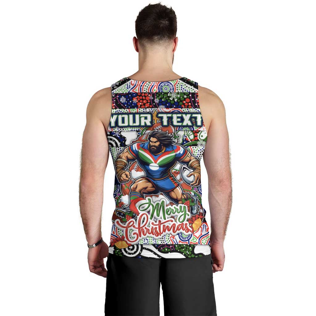 Custom New Zealand Warriors Rugby Merry Christmas Men Tank Top Indigenous Australian Art