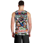 Custom New Zealand Warriors Rugby Merry Christmas Men Tank Top Indigenous Australian Art