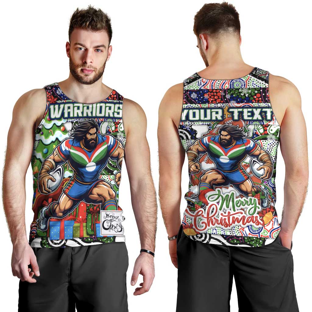 Custom New Zealand Warriors Rugby Merry Christmas Men Tank Top Indigenous Australian Art