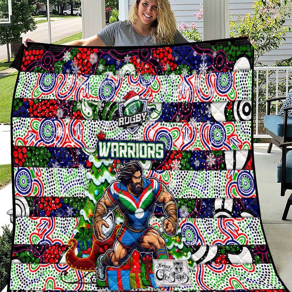 New Zealand Warriors Rugby Merry Christmas Quilt Indigenous Australian Art