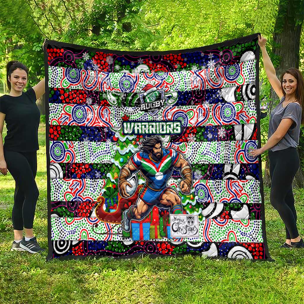 New Zealand Warriors Rugby Merry Christmas Quilt Indigenous Australian Art