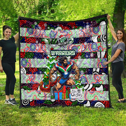 New Zealand Warriors Rugby Merry Christmas Quilt Indigenous Australian Art