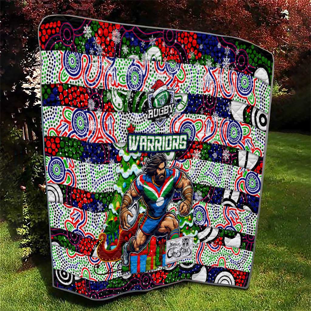 New Zealand Warriors Rugby Merry Christmas Quilt Indigenous Australian Art