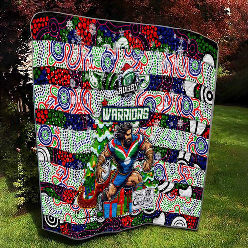 New Zealand Warriors Rugby Merry Christmas Quilt Indigenous Australian Art