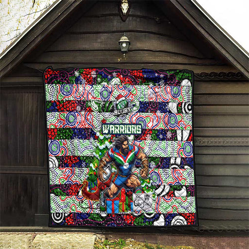 New Zealand Warriors Rugby Merry Christmas Quilt Indigenous Australian Art