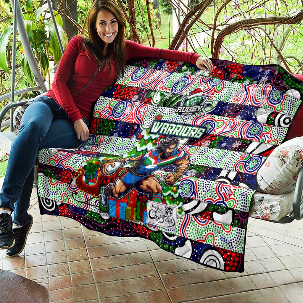 New Zealand Warriors Rugby Merry Christmas Quilt Indigenous Australian Art