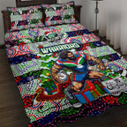 New Zealand Warriors Rugby Merry Christmas Quilt Bed Set Indigenous Australian Art