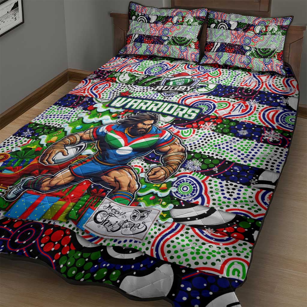 New Zealand Warriors Rugby Merry Christmas Quilt Bed Set Indigenous Australian Art