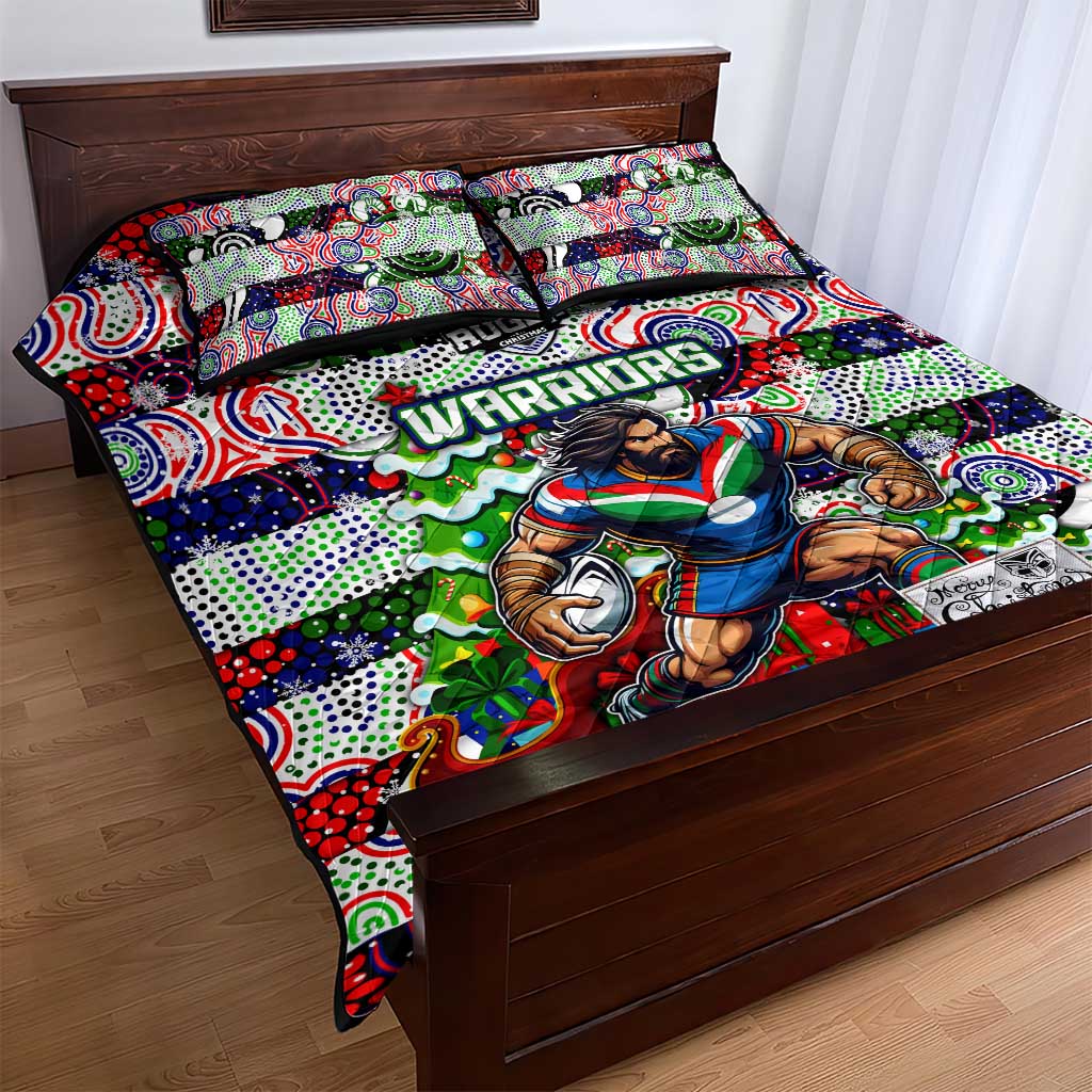 New Zealand Warriors Rugby Merry Christmas Quilt Bed Set Indigenous Australian Art