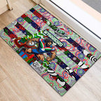 New Zealand Warriors Rugby Merry Christmas Rubber Doormat Indigenous Australian Art