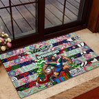 New Zealand Warriors Rugby Merry Christmas Rubber Doormat Indigenous Australian Art