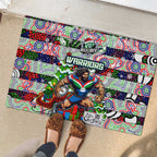New Zealand Warriors Rugby Merry Christmas Rubber Doormat Indigenous Australian Art