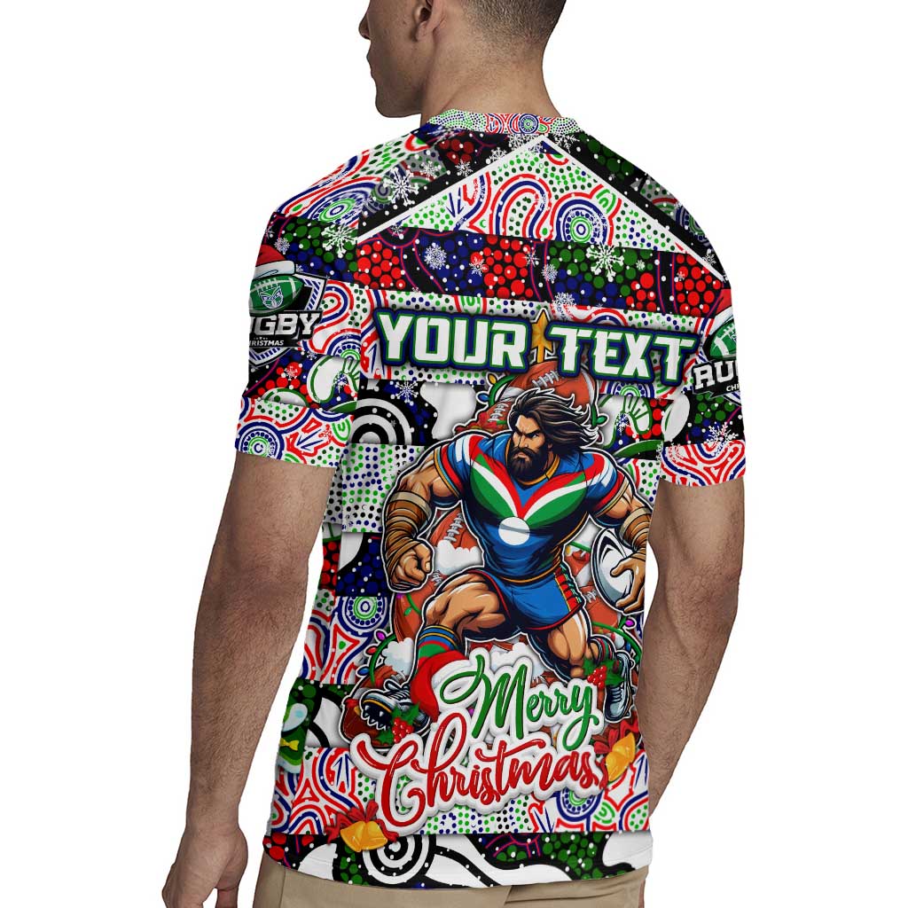 Custom New Zealand Warriors Rugby Merry Christmas Rugby Jersey Indigenous Australian Art