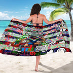 New Zealand Warriors Rugby Merry Christmas Sarong Indigenous Australian Art