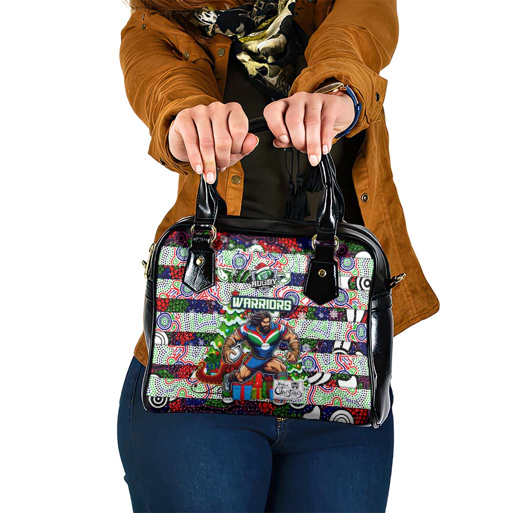 New Zealand Warriors Rugby Merry Christmas Shoulder Handbag Indigenous Australian Art