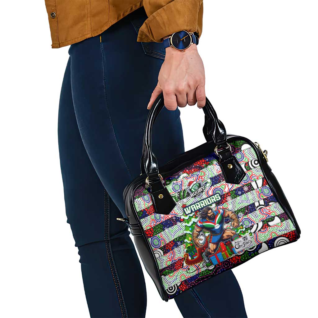 New Zealand Warriors Rugby Merry Christmas Shoulder Handbag Indigenous Australian Art
