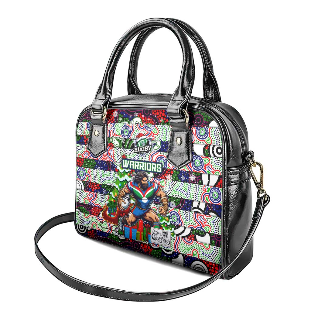 New Zealand Warriors Rugby Merry Christmas Shoulder Handbag Indigenous Australian Art