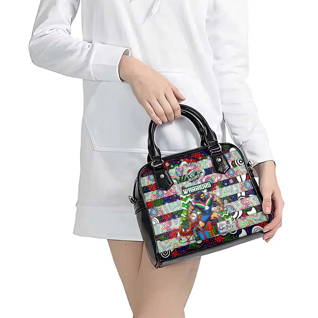 New Zealand Warriors Rugby Merry Christmas Shoulder Handbag Indigenous Australian Art