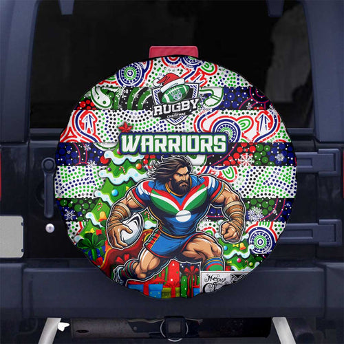 New Zealand Warriors Rugby Merry Christmas Spare Tire Cover Indigenous Australian Art