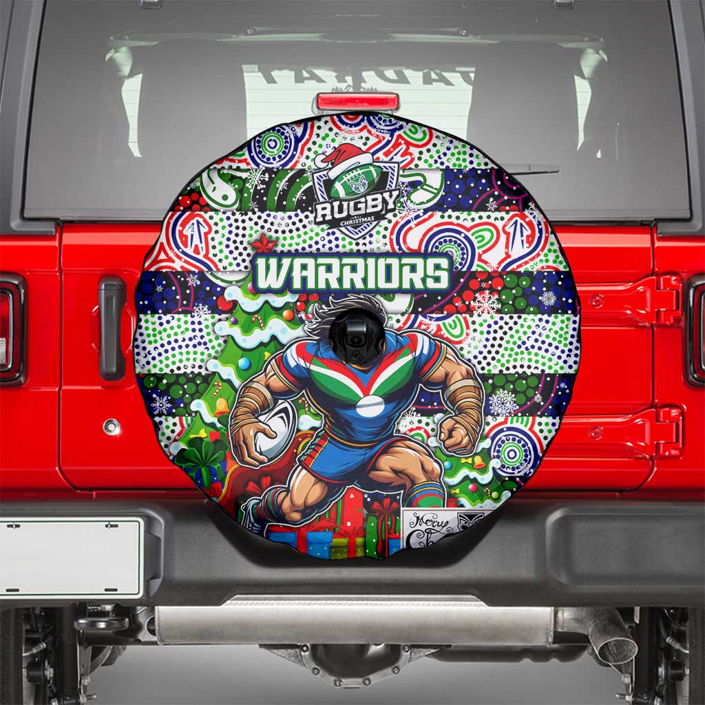 New Zealand Warriors Rugby Merry Christmas Spare Tire Cover Indigenous Australian Art