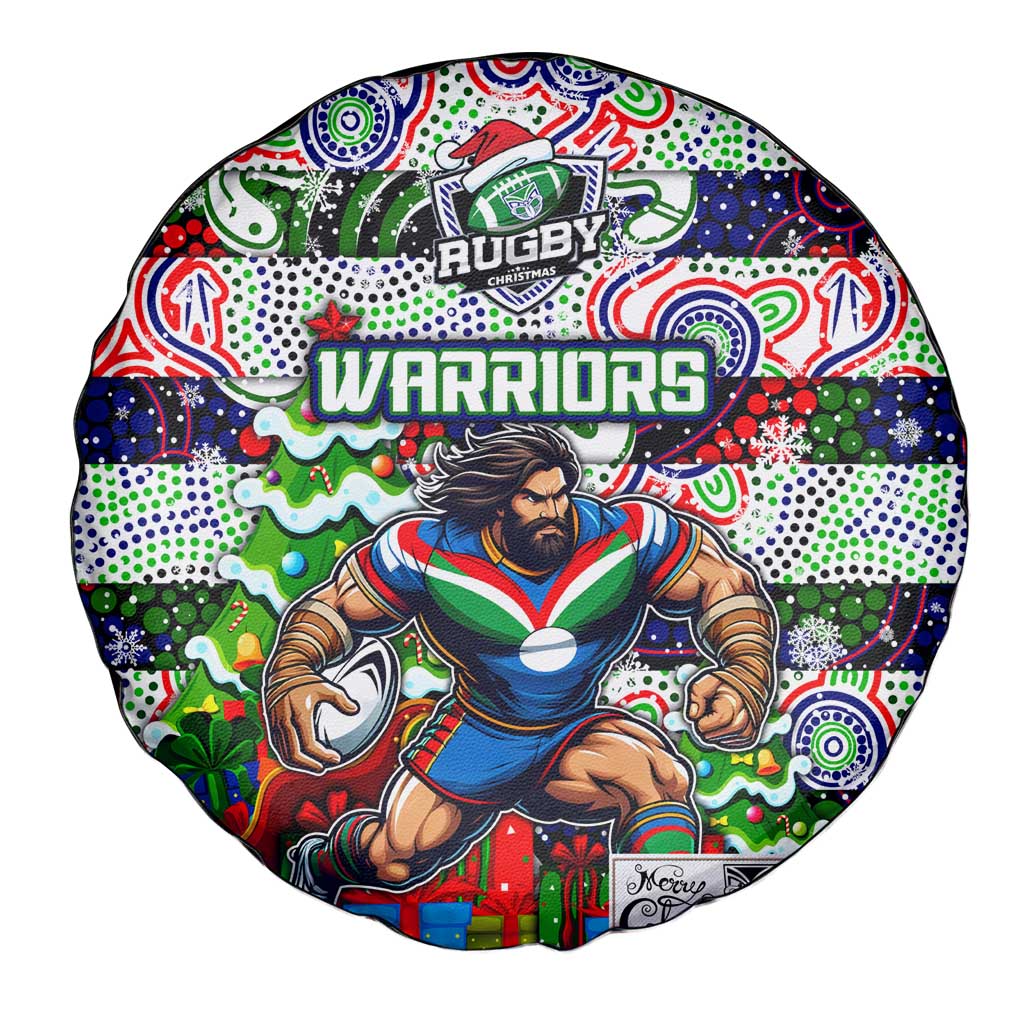 New Zealand Warriors Rugby Merry Christmas Spare Tire Cover Indigenous Australian Art