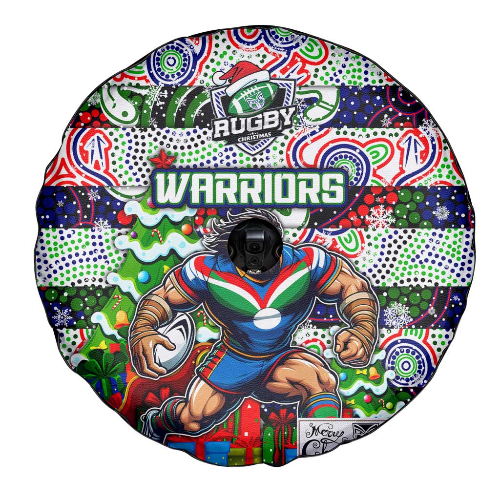 New Zealand Warriors Rugby Merry Christmas Spare Tire Cover Indigenous Australian Art