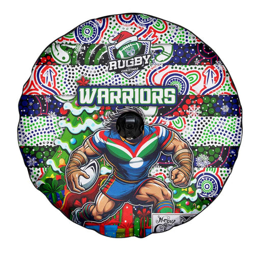 New Zealand Warriors Rugby Merry Christmas Spare Tire Cover Indigenous Australian Art