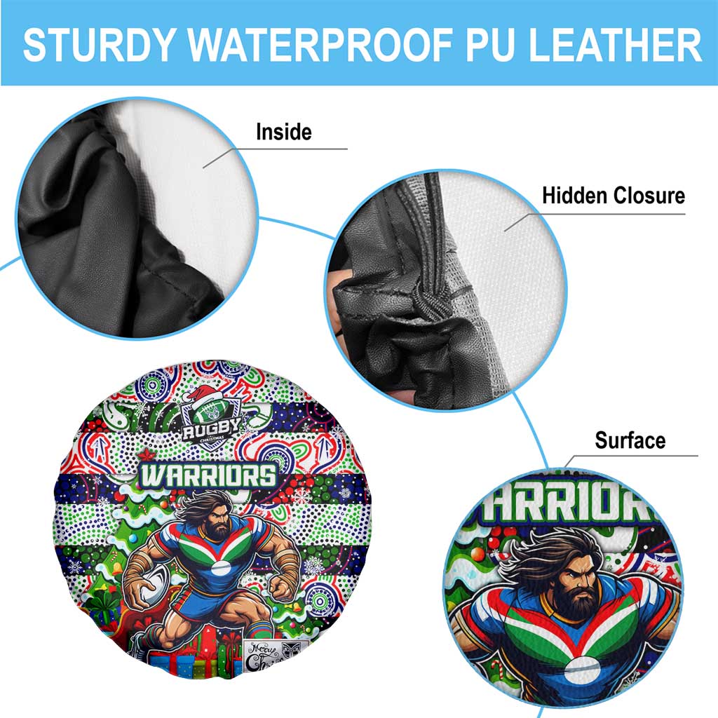 New Zealand Warriors Rugby Merry Christmas Spare Tire Cover Indigenous Australian Art
