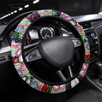 New Zealand Warriors Rugby Merry Christmas Steering Wheel Cover Indigenous Australian Art