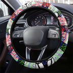 New Zealand Warriors Rugby Merry Christmas Steering Wheel Cover Indigenous Australian Art