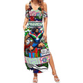 Custom New Zealand Warriors Rugby Merry Christmas Summer Maxi Dress Indigenous Australian Art