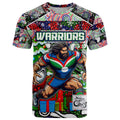 Custom New Zealand Warriors Rugby Merry Christmas T Shirt Indigenous Australian Art