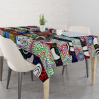 New Zealand Warriors Rugby Merry Christmas Tablecloth Indigenous Australian Art