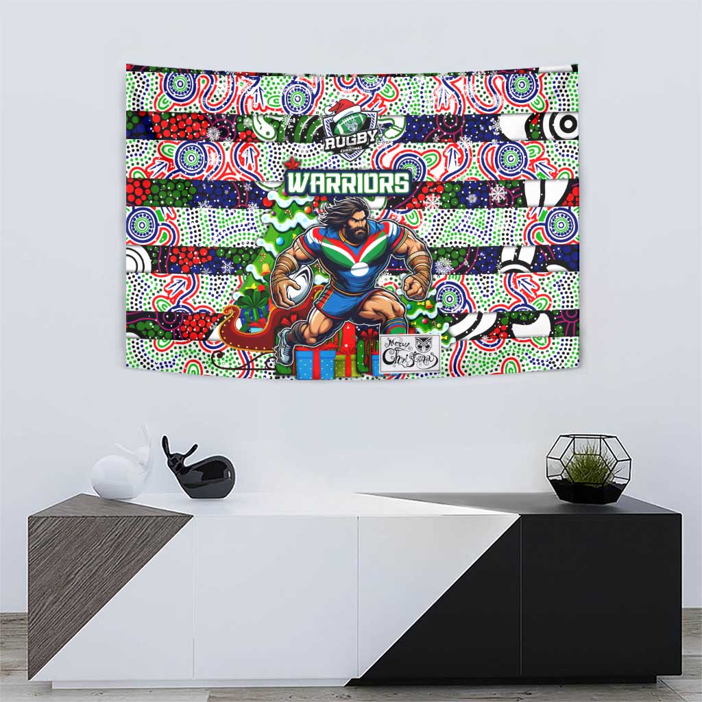 New Zealand Warriors Rugby Merry Christmas Tapestry Indigenous Australian Art