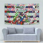 New Zealand Warriors Rugby Merry Christmas Tapestry Indigenous Australian Art
