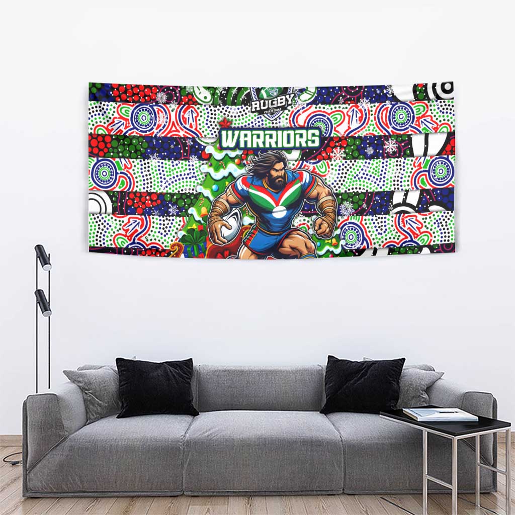 New Zealand Warriors Rugby Merry Christmas Tapestry Indigenous Australian Art