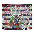 New Zealand Warriors Rugby Merry Christmas Tapestry Indigenous Australian Art