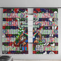 New Zealand Warriors Rugby Merry Christmas Window Curtain Indigenous Australian Art