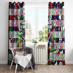 New Zealand Warriors Rugby Merry Christmas Window Curtain Indigenous Australian Art