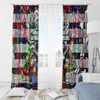 New Zealand Warriors Rugby Merry Christmas Window Curtain Indigenous Australian Art