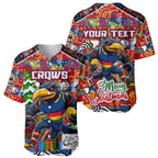 Custom Crows Rugby Merry Christmas Baseball Jersey Indigenous Australian Art