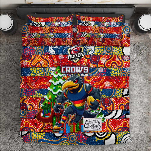 Crows Football Merry Christmas Bedding Set Indigenous Australian Art