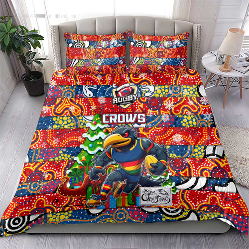 Crows Football Merry Christmas Bedding Set Indigenous Australian Art