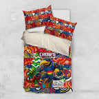 Crows Football Merry Christmas Bedding Set Indigenous Australian Art