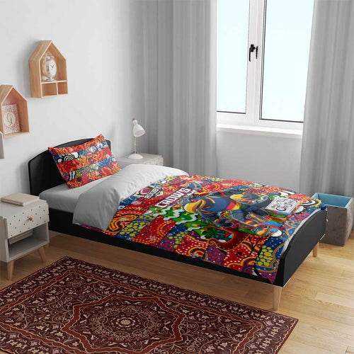 Crows Football Merry Christmas Bedding Set Indigenous Australian Art