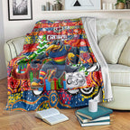 Crows Football Merry Christmas Blanket Indigenous Australian Art