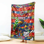Crows Football Merry Christmas Blanket Indigenous Australian Art