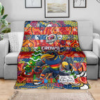 Crows Football Merry Christmas Blanket Indigenous Australian Art